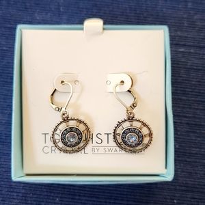 Denim Medallion Earrings